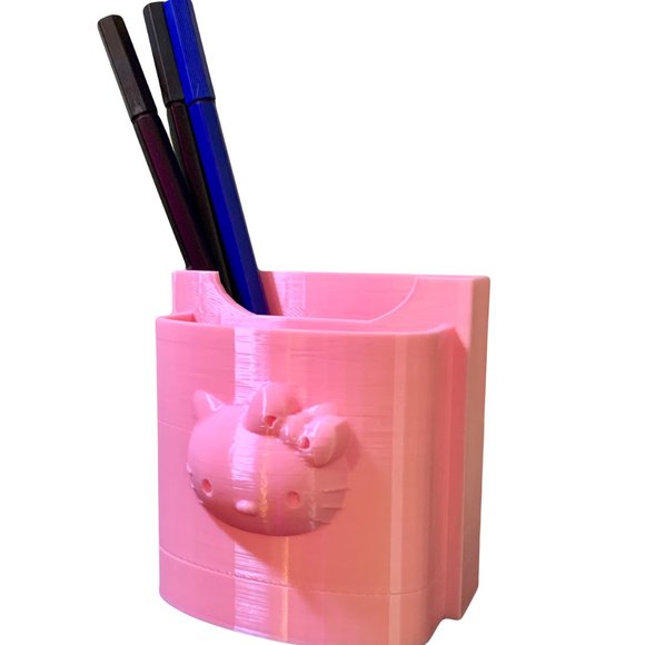 Hello Kitty 3D Printed Pretty Cat Pencil Cup Desk Organizer Pen Holder - Picture 6 of 8